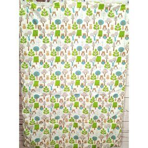 Reversible Owl & Trees Baby Blanket By Sewell Studio - Soft Cotton & Plush Fleec